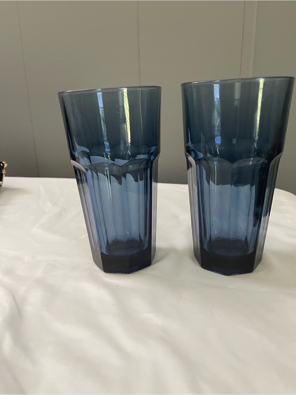 2 vintage Libbey Gibraltar Dusky Blue tumblers 20 oz. Good used condition